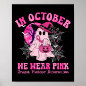 In oktober Draag we roze borstkankervrouwen Ghost Poster (Voorkant)