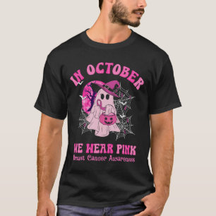 In oktober Draag we roze borstkankervrouwen Ghost T-shirt