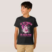 In oktober Draag we roze borstkankervrouwen Ghost T-shirt (Voorkant volledig)