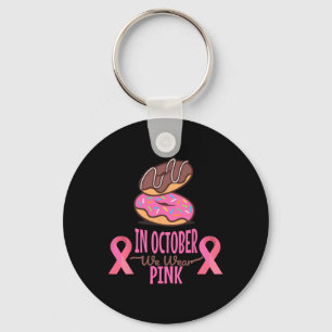 In oktober Draag we roze borstkankervrouwen Sleutelhanger
