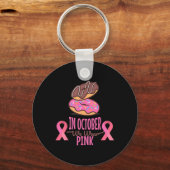 In oktober Draag we roze borstkankervrouwen Sleutelhanger (Voorkant)