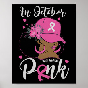 In oktober Draag we roze borstkankerwaarschuwing b Poster