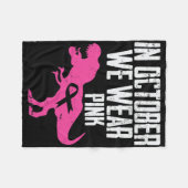 In oktober Draag we roze borstkankerwaarschuwing Fleece Deken (Voorkant (Horizontaal))