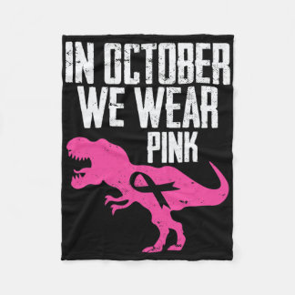 In oktober Draag we roze borstkankerwaarschuwing Fleece Deken