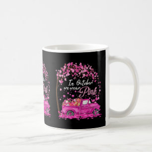 In oktober Draag we roze borstkankerwaarschuwing G Koffiemok