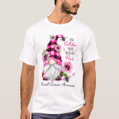 In oktober Draag we roze borstkankerwaarschuwing G T-shirt (Voorkant)