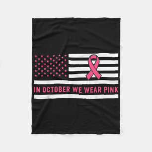 In oktober Draag we roze borstkankerwaarschuwing M Fleece Deken