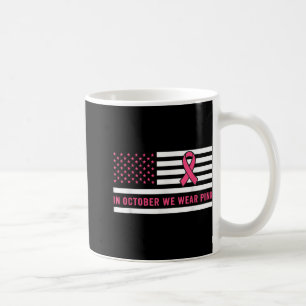 In oktober Draag we roze borstkankerwaarschuwing M Koffiemok