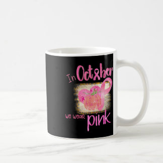 In oktober Draag we roze borstkankerwaarschuwing M Koffiemok