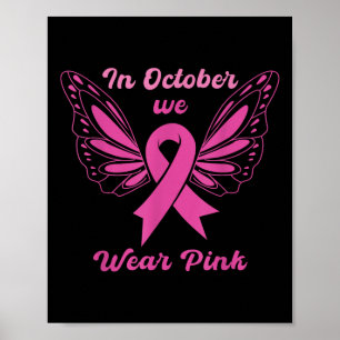 In oktober Draag we roze borstkankerwaarschuwing Poster
