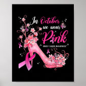 In oktober Draag we roze borstkankerwaarschuwing Poster (Voorkant)