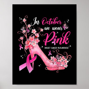 In oktober Draag we roze borstkankerwaarschuwing Poster