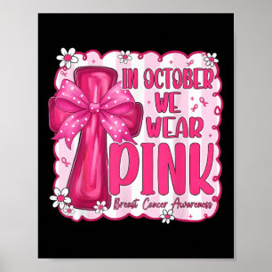 In oktober Draag we roze borstkankerwaarschuwing Poster