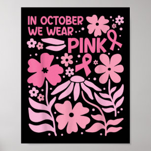 In oktober Draag we roze borstkankerwaarschuwing Poster