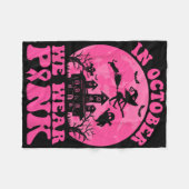 In oktober Draag we roze borstkankerwaarschuwing R Fleece Deken (Voorkant (Horizontaal))