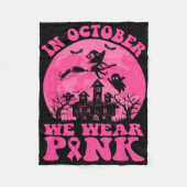In oktober Draag we roze borstkankerwaarschuwing R Fleece Deken (Voorkant)