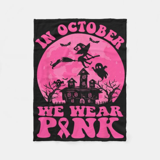 In oktober Draag we roze borstkankerwaarschuwing R Fleece Deken (Voorkant)