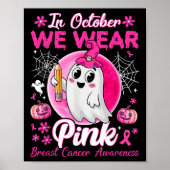 In oktober Draag we roze borstkankerwaarschuwing t Poster (Voorkant)