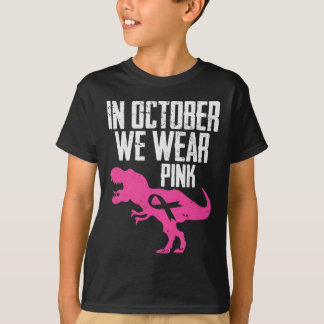 In oktober Draag we roze borstkankerwaarschuwing T-shirt