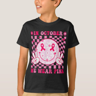 In oktober Draag we roze borstkankerwaarschuwing T-shirt