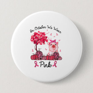 In oktober Draag we roze borstkankerwaren Ronde Button 7,6 Cm
