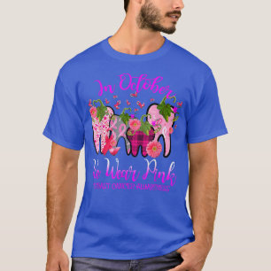 In oktober Draag we roze borstkankerwaren T-shirt