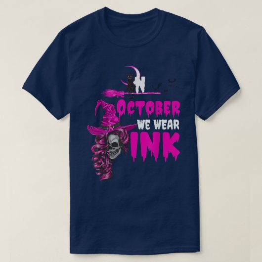 In oktober Draag we roze borstkankerwaren T-shirt (Design voorkant)