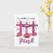 In oktober Draag we roze Christelijke borstkanker. Kaart (Gele Bloem)