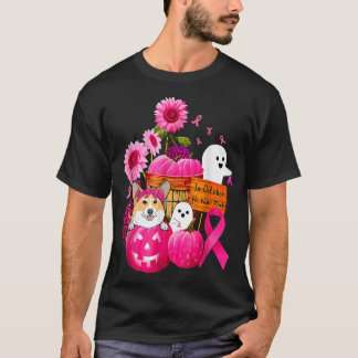 In oktober Draag we roze Corgi Breast Cancer Hallo T-shirt