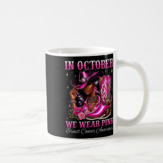 In oktober Draag we roze cowgirl laarzen borstkank Koffiemok