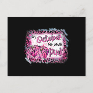 In oktober Draag we roze Cu Briefkaart