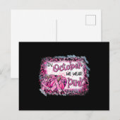 In oktober Draag we roze Cu Briefkaart (Voorkant / Achterkant)