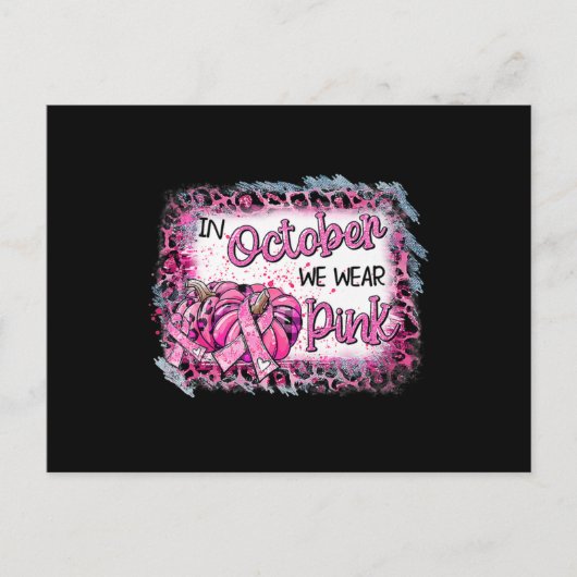 In oktober Draag we roze Cu Briefkaart (Voorkant)