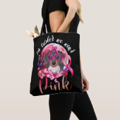 In oktober Draag we roze dachshund Tote Bag (Dichtbij)
