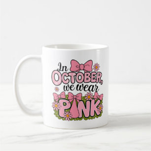 In oktober draag we roze design koffiemok