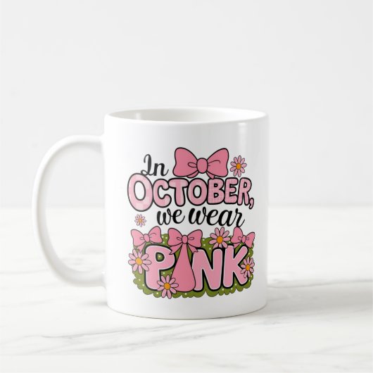 In oktober draag we roze design koffiemok (Links)