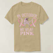In oktober Draag we roze dinosauriërs met een bors T-shirt (Design voorkant)