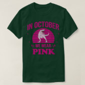 In oktober Draag we roze dinosauriërs met een bors T-shirt (Design voorkant)