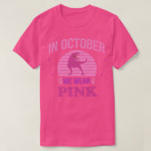 In oktober Draag we roze dinosauriërs met een bors T-shirt (Design voorkant)