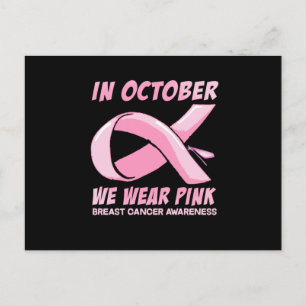 In oktober Draag we roze dragonfly Uitnodiging Briefkaart