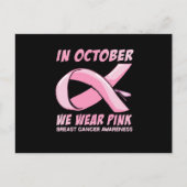 In oktober Draag we roze dragonfly Uitnodiging Briefkaart (Voorkant)