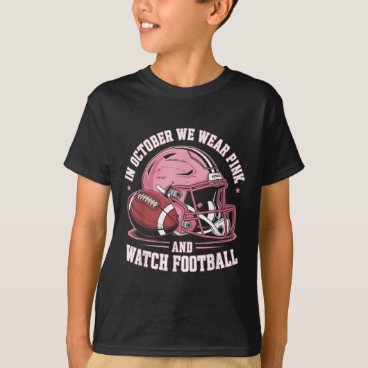 In oktober Draag we roze en kijken we naar Footbal T-shirt (Voorkant)