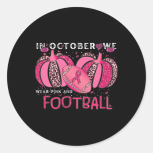In oktober Draag we roze en kijken we naar Footbyl Ronde Sticker