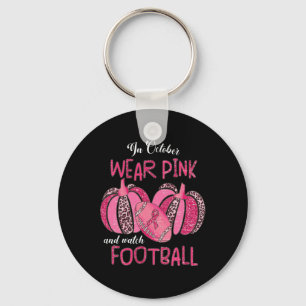 In oktober Draag we roze en kijken we naar Footbyl Sleutelhanger