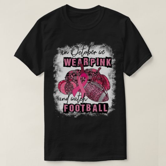 In oktober Draag we roze en kijken we naar het Foo T-shirt (Design voorkant)