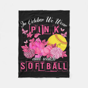 In oktober Draag we roze en kijken we naar het sof Fleece Deken