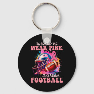 In oktober Draag we roze en kijken we naar Voetbal Sleutelhanger