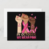 In oktober Draag we roze en lintborstkanker Briefkaart (Voorkant / Achterkant)