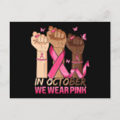 In oktober Draag we roze en lintborstkanker Briefkaart (Voorkant)