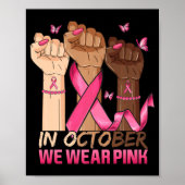 In oktober Draag we roze en lintborstkanker Poster (Voorkant)